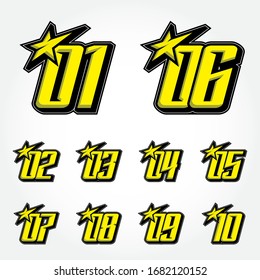 Simpel Racing Start Number Vector Set