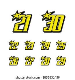 Simpel Racing Start Number Vector Set