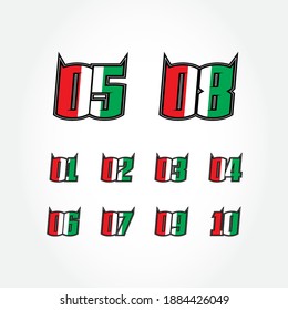 Simpel Racing Start Number Vector Set