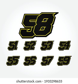 Einfach Racing-Startnummer-Vektor-Set