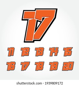 Simpel Racing Start Number Vector Set