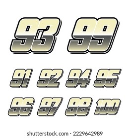 Simpel Racing Start Number Vector Set