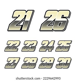 Simpel Racing Start Number Vector Set