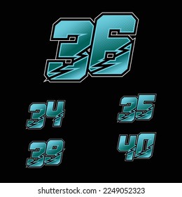 Simpel Racing Start Number Vector Set