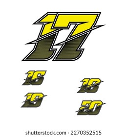 Simpel Racing Start Number Vector Set