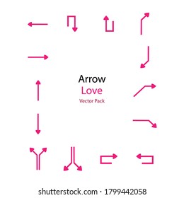 Simpel Set arrow love contains various directions as needed