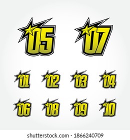Simpel Star Racing Start Number Vector: เวกเตอร์สต็อก (ปลอดค่าลิขสิทธิ์ ...