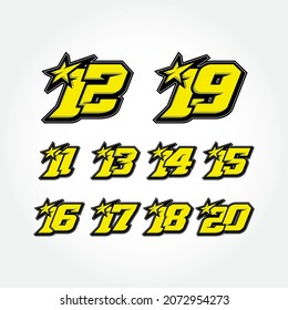 Simpel Star Racing Start Number Vector Set