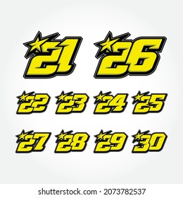 Simpel Star Racing Start Number Vector Set