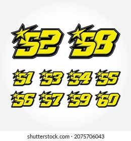 Simpel Star Racing Start Number Vector Set