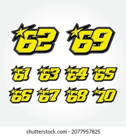Simpel Star Racing Start Number Vector Set
