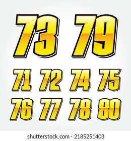 Simpel Star Racing Start Number Vector Set