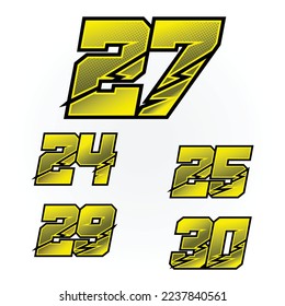 Simpel Star Racing Start Number Vector Set