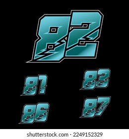 Conjunto de vectores de número de inicio de carreras Simpel Star Racing