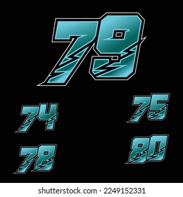Simpel Star Racing Start Number Vector Set