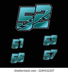Simpel Star Racing Start Number Vector Set