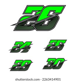 Conjunto de vectores de número de inicio de carreras Simpel Star Racing