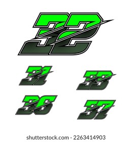 Conjunto de vectores de número de inicio de carreras Simpel Star Racing
