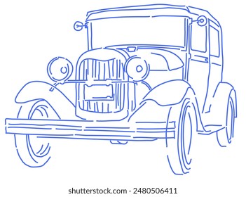 Simpel vector Classic car, line art 