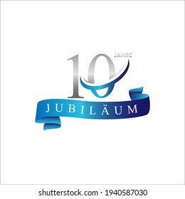 simple 10 anniversary swoosh ring logo vector