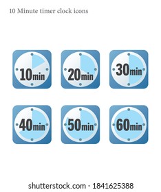Simple 10 minutes timer clock icon 