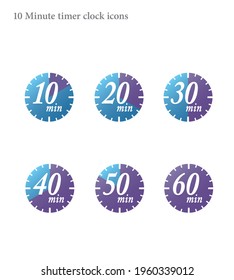 Simple 10 minutes timer clock icon 