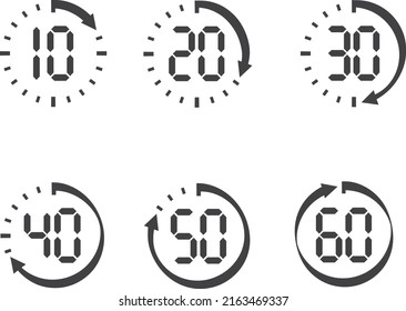 Simple 10 minutes timer clock icon 