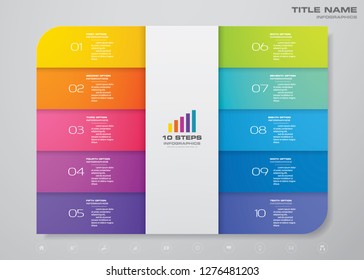 Simple 10 steps chart infographics element for presentation. EPS 10.