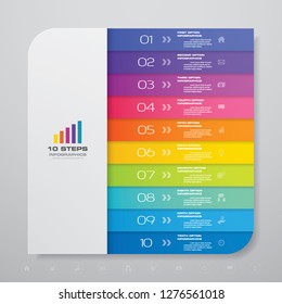 Simple 10 steps chart infographics element for presentation. EPS 10.