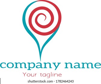 simple 2 colors lolilop candy logo
