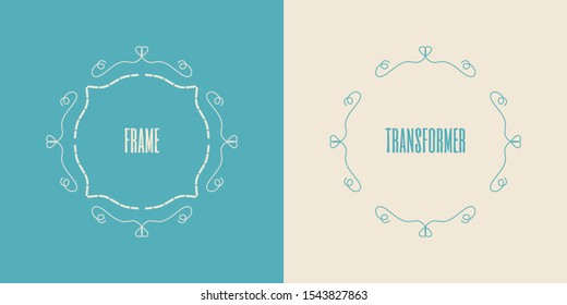 Simple 2 lines vintage frame template in vector, isolated. Separated borders in layers. For life quotes, labels, sayings app, wedding invitation.