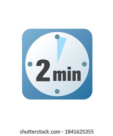 Simple 2 minutes timer clock icon 