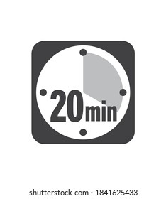 Simple 20 minutes timer clock icon 