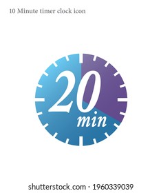 Icono de reloj de temporizador simple de 20 minutos 