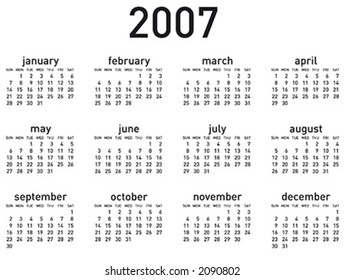 Calendar 2007 Images Stock Photos Vectors Shutterstock