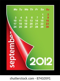Simple 2012 calendar / agenda with space for text for september