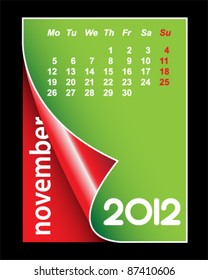 Simple 2012 calendar / agenda with space for text for november