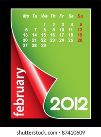 Simple 2012 calendar / agenda with space for text for february