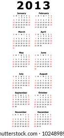 Simple 2013 Calendar (EPS 10)