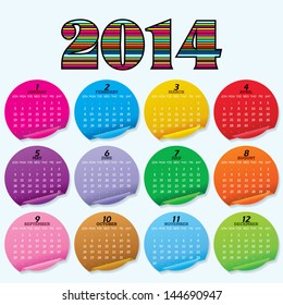 Simple 2014 Calendar / 2014 calendar design - week starts with sunday 