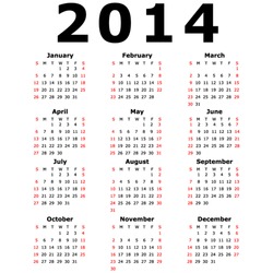 Simple 2014 Calendar (EPS 10)
