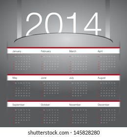 simple 2014 year calendar
