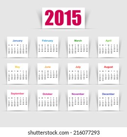 Simple 2015 Calendar