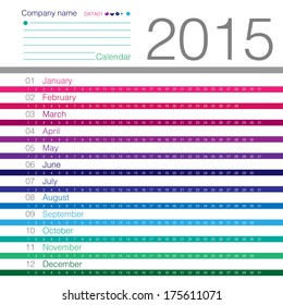 Simple 2015 year calendar