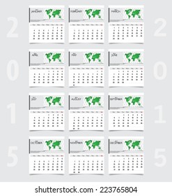 Simple 2015 year calendar. Vector illustration.