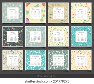 Simple 2015 year vector calendar