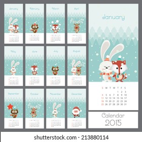 Simple 2015 year vector calendar