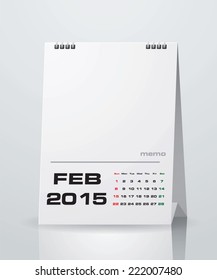 Simple 2015 year vector calendar with free space for your sample text : February 2015
