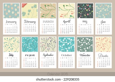 Simple 2015 year vector calendar