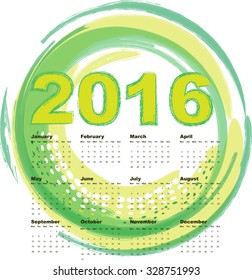 Simple 2016 Calendar 2016 calendar design